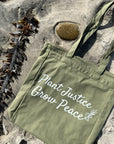 Plant Justice Grow Peace Zippered Tote Bag